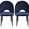 KARE Design Chaise Iris velours bleu (2/set)> Meubles