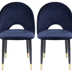 KARE Design Chaise Iris velours bleu (2/set)> Meubles