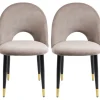 KARE Design Chaise Iris velours taupe (2/set)> Meubles