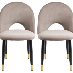 KARE Design Chaise Iris velours taupe (2/set)> Meubles