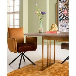 KARE Design Chaise pivotante a. acc. Chelsea.marron> Meubles