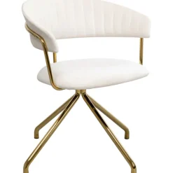 KARE Design Chaise pivotante Belle velours crème> Meubles
