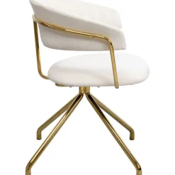 KARE Design Chaise pivotante Belle velours crème><noscript><img width=