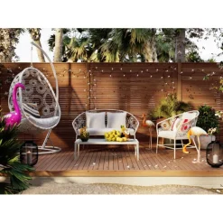 KARE Design Chaise suspendue Ibiza blanc><noscript><img width=