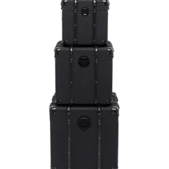 KARE Design Coffre Voyage noir (3/parts)> Meubles