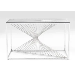 KARE Design Console Laser argenté - verre clair 120x40> Meubles