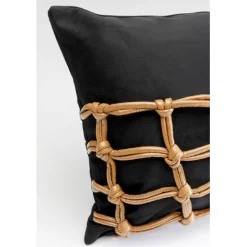 KARE Design Coussin Grete Plaid noir 50x30cm><noscript><img width=