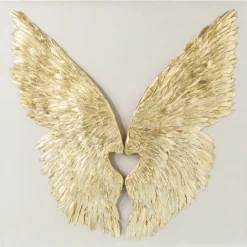 KARE Design Décoration murale Wings doré White 120x120cm> Accessoires