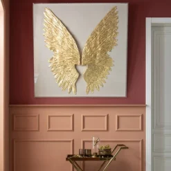 KARE Design Décoration murale Wings doré White 120x120cm><noscript><img width=
