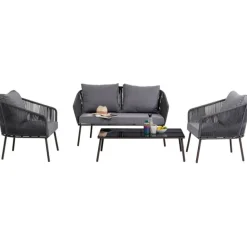 KARE Design Ensemble de sièges Elba gris Quattro Outd. (4/part> Meubles