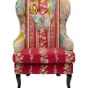 KARE Design Fauteuil à oreilles Patchwork rouge> Meubles
