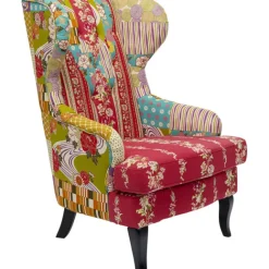 KARE Design Fauteuil à oreilles Patchwork rouge><noscript><img width=