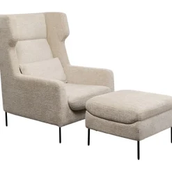 KARE Design Fauteuil + tabouret Quinn High beige> Meubles