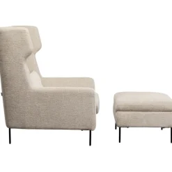 KARE Design Fauteuil + tabouret Quinn High beige> Meubles