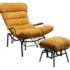 KARE Design Fauteuil + tabouret Vienna Swing jaune> Meubles