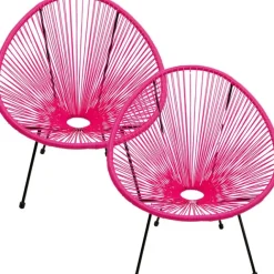 KARE Design Fauteuil Acapulco fuchsia (set de 2)> Meubles
