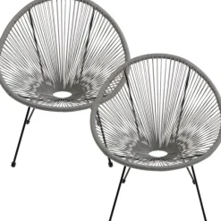 KARE Design Fauteuil Acapulco gris (set de 2)> Meubles