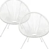 KARE Design Fauteuil Acapulco Mono blanc (set de 2)> Meubles