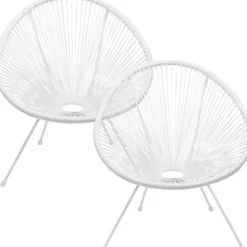 KARE Design Fauteuil Acapulco Mono blanc (set de 2)> Meubles
