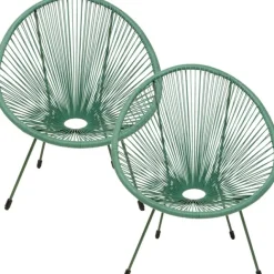 KARE Design Fauteuil Acapulco Mono vert (set de 2)> Meubles
