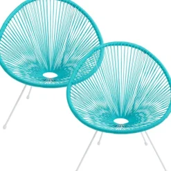 KARE Design Fauteuil Acapulco turquoise (set de 2)> Meubles