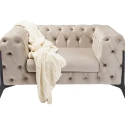 KARE Design Fauteuil Bellissima velours taupe 120cm><noscript><img width=