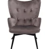 KARE Design Fauteuil Black Vicky velours gris> Meubles