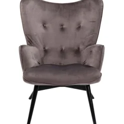 KARE Design Fauteuil Black Vicky velours gris> Meubles