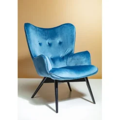 KARE Design Fauteuil Black Vicky velours pétrole><noscript><img width=