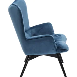 KARE Design Fauteuil Black Vicky velours pétrole><noscript><img width=