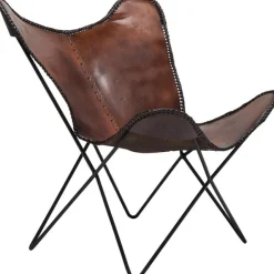 KARE Design Fauteuil Butterfly marron eco.><noscript><img width=