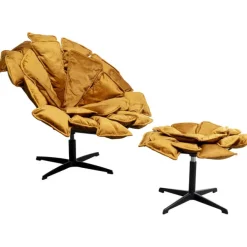 KARE Design Fauteuil pivotant + repose-pieds Blossom> Meubles