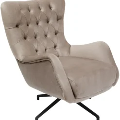 KARE Design Fauteuil pivotant Bellissima velours taupe> Meubles