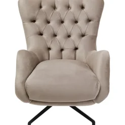 KARE Design Fauteuil pivotant Bellissima velours taupe> Meubles
