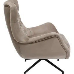 KARE Design Fauteuil pivotant Bellissima velours taupe><noscript><img width=