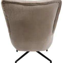 KARE Design Fauteuil pivotant Bellissima velours taupe><noscript><img width=