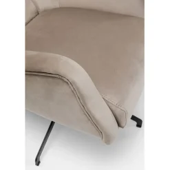 KARE Design Fauteuil pivotant Bellissima velours taupe><noscript><img width=