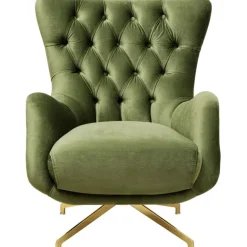 KARE Design Fauteuil pivotant Bellissima velours vert> Meubles