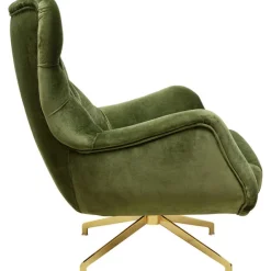 KARE Design Fauteuil pivotant Bellissima velours vert><noscript><img width=