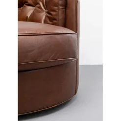 KARE Design Fauteuil pivotant Music Hall cuir marron><noscript><img width=