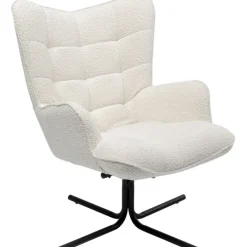 KARE Design Fauteuil pivotant Oscar Bouclé crème><noscript><img width=