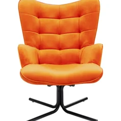 KARE Design Fauteuil pivotant Oscar velours orange> Meubles