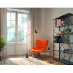 KARE Design Fauteuil pivotant Oscar velours orange> Meubles