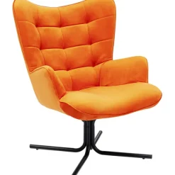 KARE Design Fauteuil pivotant Oscar velours orange><noscript><img width=