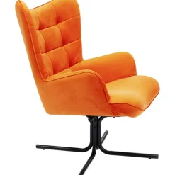KARE Design Fauteuil pivotant Oscar velours orange><noscript><img width=