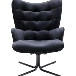 KARE Design Fauteuil pivotant Oscar velours noir> Meubles