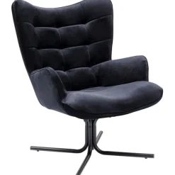 KARE Design Fauteuil pivotant Oscar velours noir><noscript><img width=