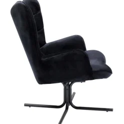 KARE Design Fauteuil pivotant Oscar velours noir><noscript><img width=