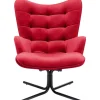 KARE Design Fauteuil pivotant Oscar velours rouge> Meubles