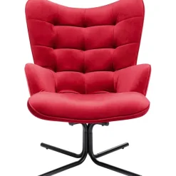 KARE Design Fauteuil pivotant Oscar velours rouge> Meubles